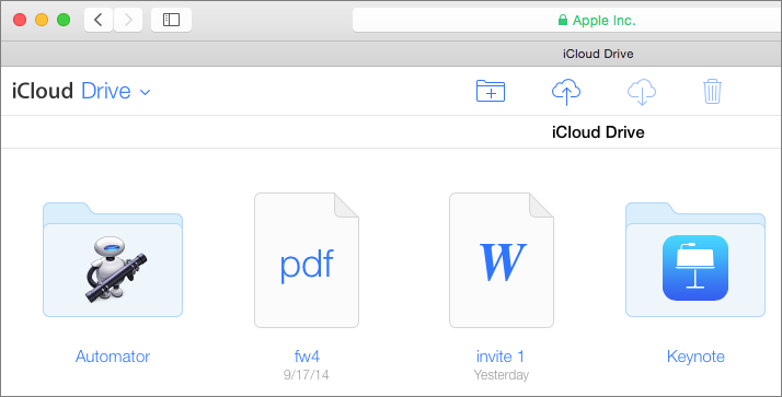 ⑥ 	Access iCloud Drive files from a supported Web browser by going to iCloud.com and signing in with your Apple ID.