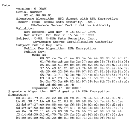 The original RSA Secure Server Certification Authority certificate