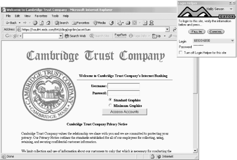 Gator Wallet constantly scans the pages displayed in Internet Explorer for forms that it knows how to fill out