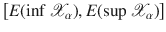 $$\big [E(\inf {\mathscr {X}}_\alpha ),E(\sup {\mathscr {X}}_\alpha )\big ]$$