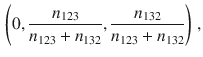 $$\begin{aligned} \left( 0, \frac{n_{123}}{n_{123}+n_{132}}, \frac{n_{132}}{n_{123}+n_{132}}\right) \, , \end{aligned}$$