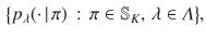 $$\begin{aligned} \big \{ p_\lambda (\cdot \, | \,\pi ) \, : \, \pi \in \mathbb {S}_K , \, \lambda \in \varLambda \big \} , \end{aligned}$$