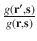 $$\frac{g(\mathbf {r'}, \mathbf {s})}{g(\mathbf {r},\mathbf {s})}$$