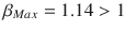 $$\beta _{Max} = 1.14 > 1$$