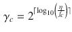 $$\begin{aligned} \gamma _c = 2^{\lceil {}\text {log}_{10}\left( \frac{\eta }{f_c}\right) \rceil {}} \end{aligned}$$