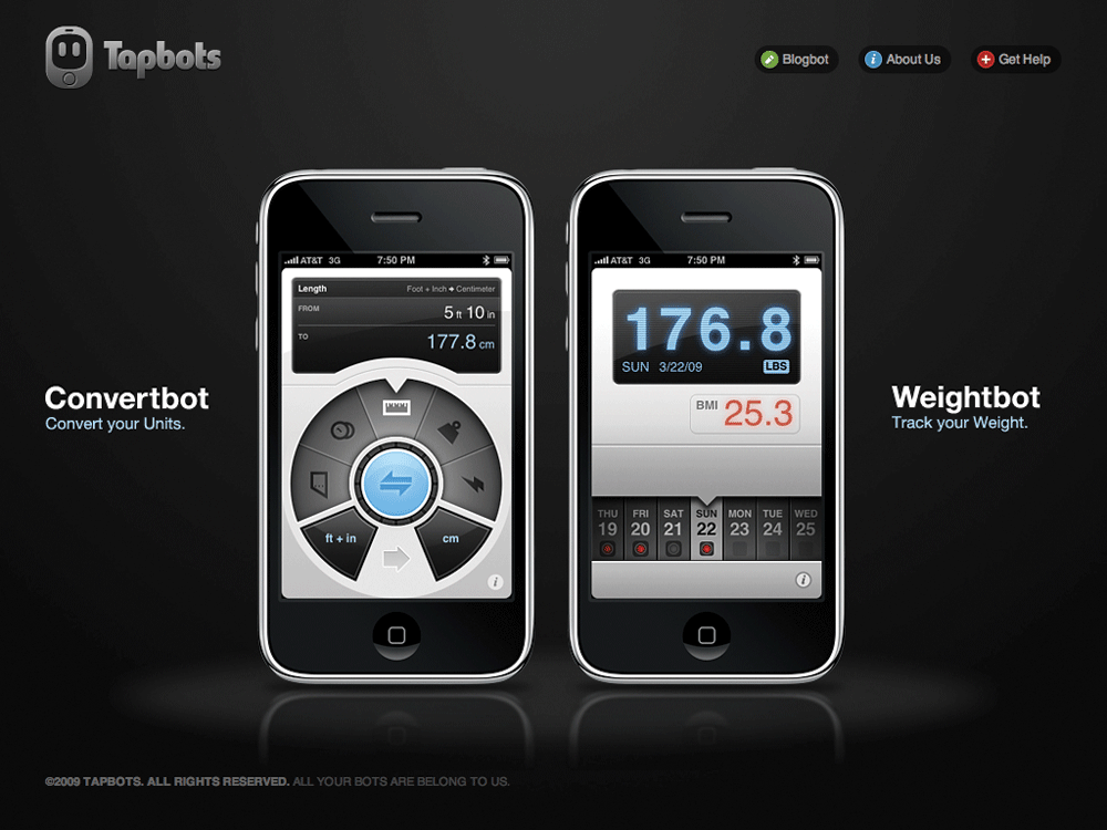 Promotional photograph of the TapBots iPhone applications