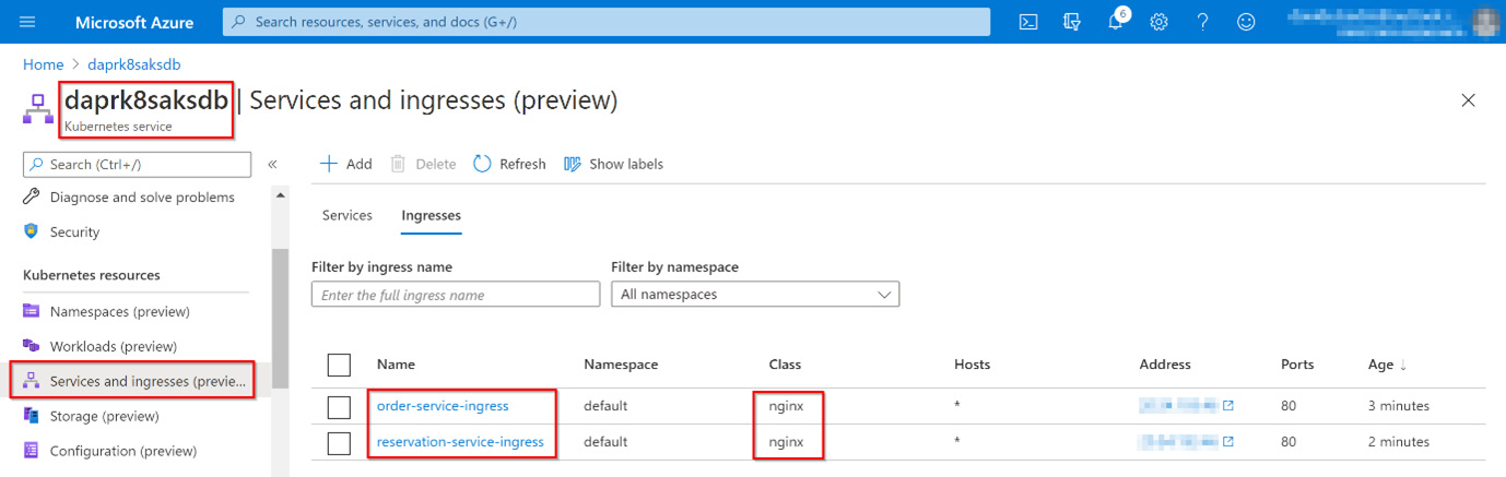 Figure 8.7 – AKS ingress resources view
