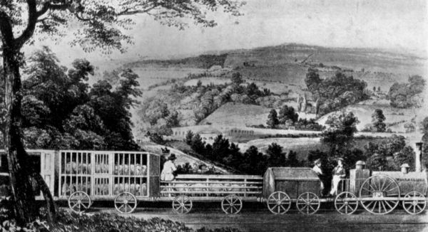 PRIMITIVE GREAT WESTERN RAILWAY TRAIN BETWEEN BRISTOL AND BATH, PASSING KELSTON.