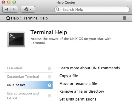 Terminal Help topics can be quite informative