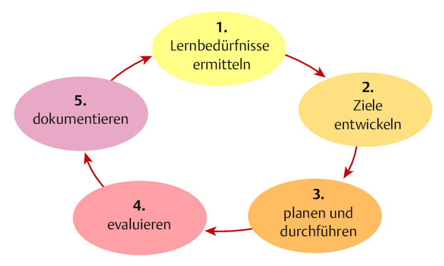 Prozess der Patientenedukation.