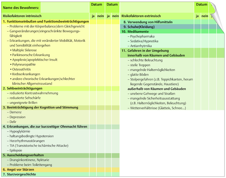Einschätzung des Sturzrisikos.