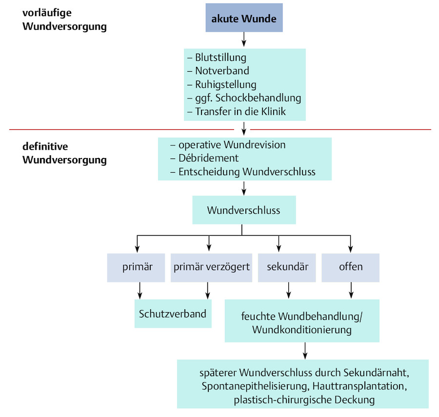 Prinzipien der Behandlung akuter Wunden (nach Tautenhahn et al. 2007).