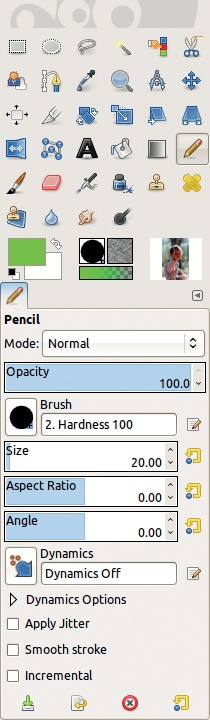 Choosing the Pencil tool