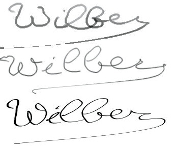 Signatures made with the tablet pen