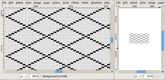 An isometric grid