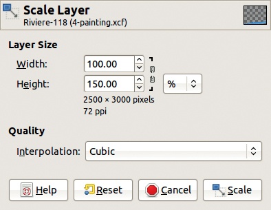 The Scale Layer dialog