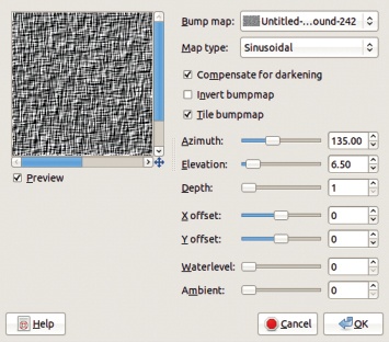 The Bump Map dialog