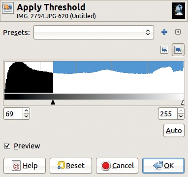 The Apply Threshold dialog