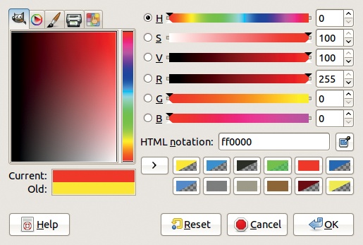 Parameters for the first color