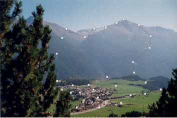 The binocular path across the landscape