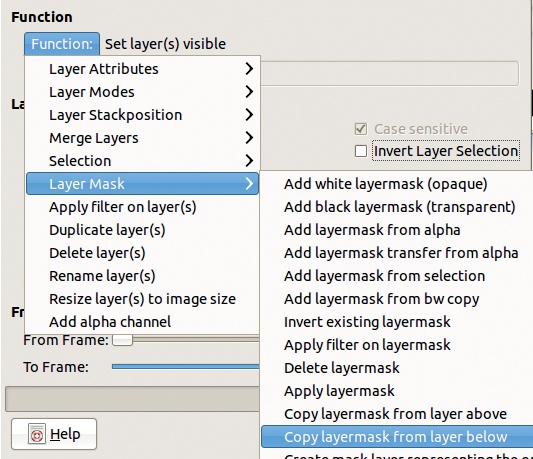 Using the bottom layer as a layer mask