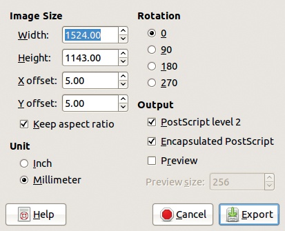 Exporting to Encapsulated PostScript