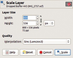 The Scale Layer dialog