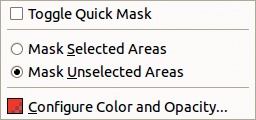 The Quick Mask menu