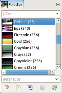 The Palettes dialog