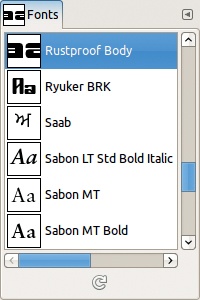 The Fonts dialog