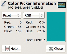 The Color Picker Information dialog