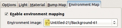 The Lighting Effects dialog, Environment Map tab