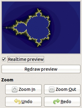 The left side of the Fractal Explorer dialog