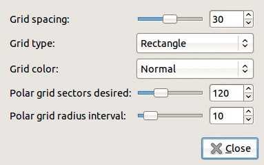 The Grid function dialog