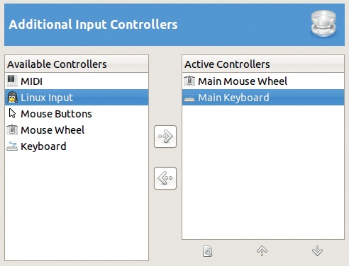 The Preferences dialog, Additional Input Controllers tab