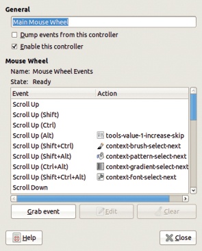 Configuring the main mouse wheel