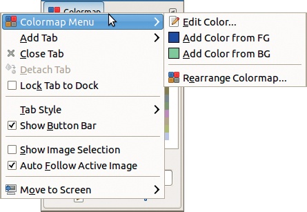 The Colormap Editor menus