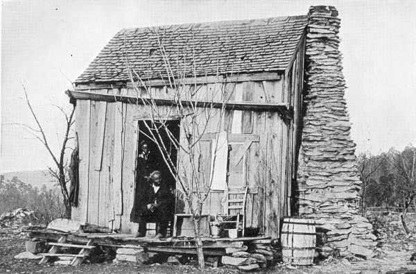 HOW MOST OF THE NEGROES LIVE. Type of shack usually seen in Southern States, though the owners are not always in poor circumstances.