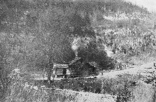 BILL WILSH'S HOME IN THE GULLY. (Courtesy of Doubleday, Page & Co.)