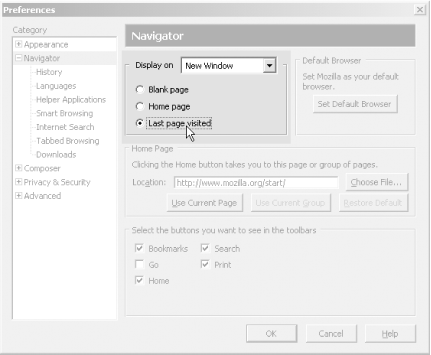 Configuring Mozilla to show the current document in newly opened windows and tabs