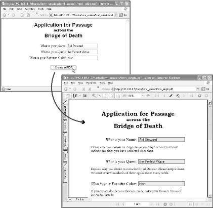 Driving PDF forms with active data