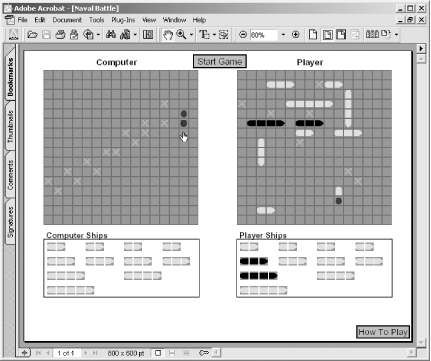 The PDF game Naval Battle