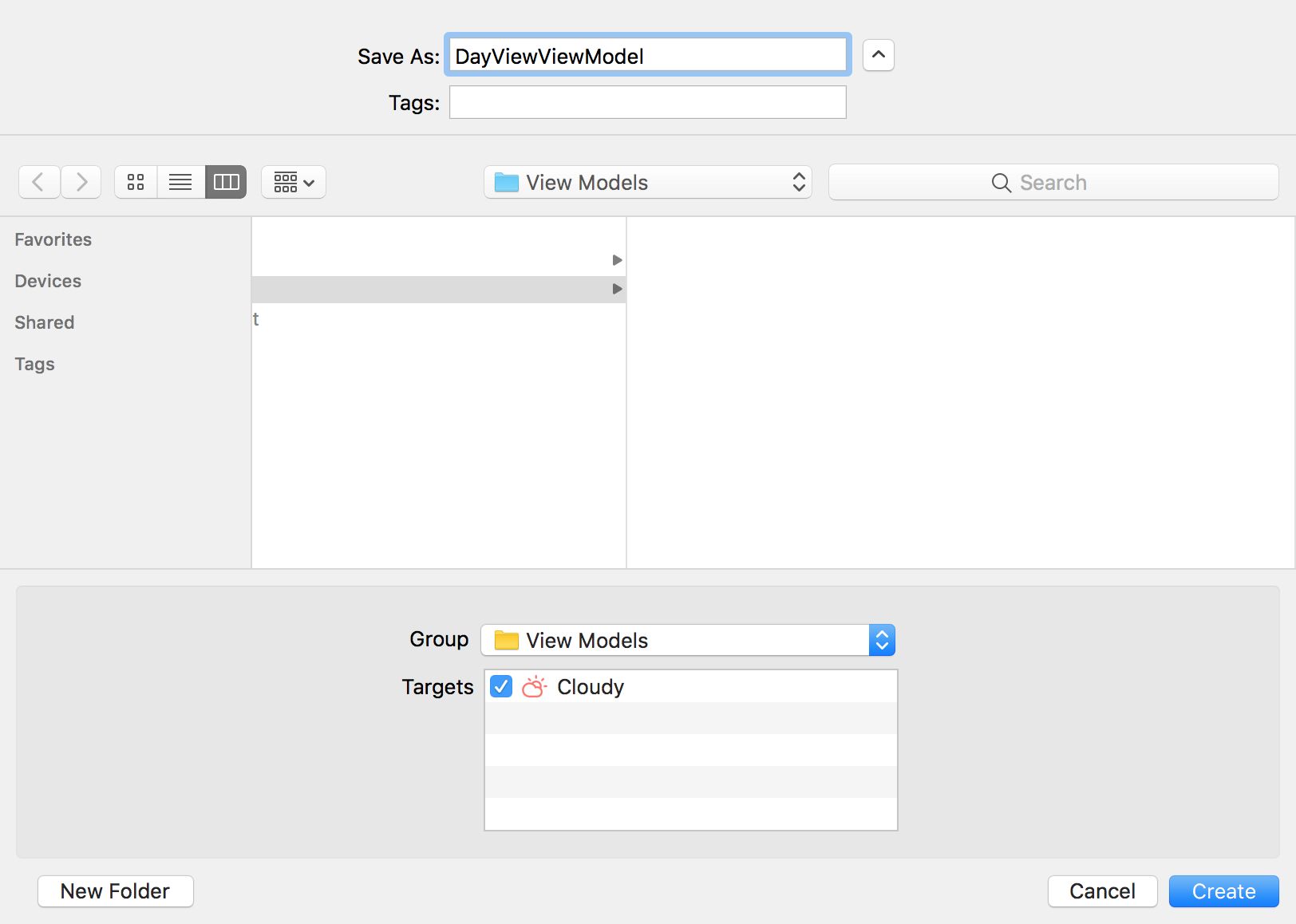 Creating the Day View View Model