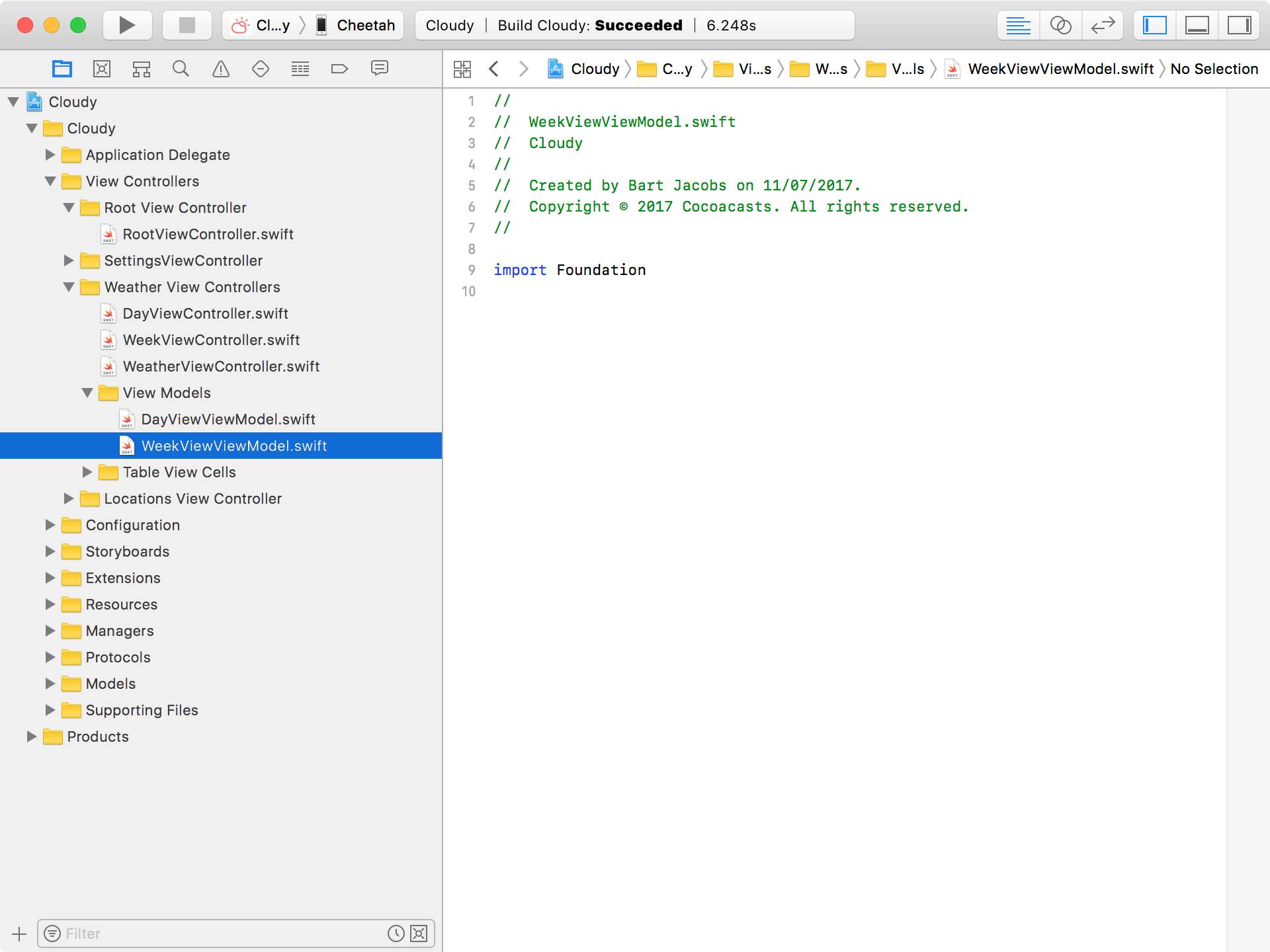 Creating the Week View View Model