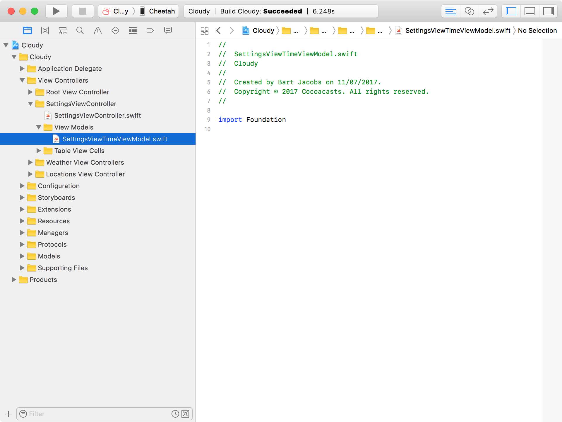 Creating SettingsViewTimeViewModel.swift