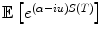 
$$\mathbb{E}\left [{e}^{(\alpha -iu)S(T)}\right ]$$
