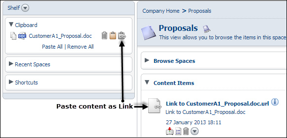 Creating a link to content