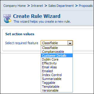 Using a custom aspect as a business rule