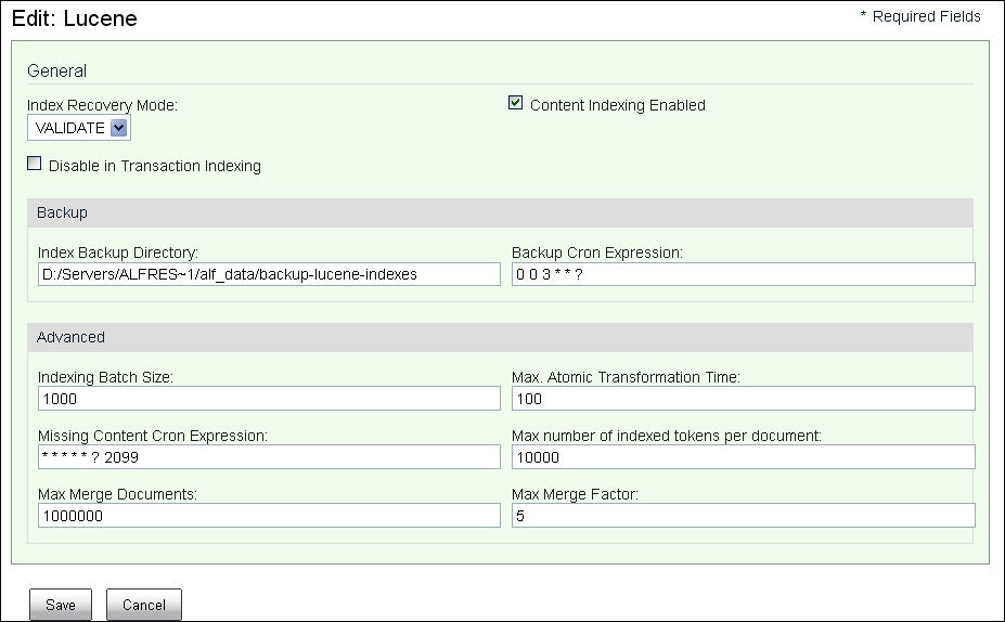 The Lucene search service