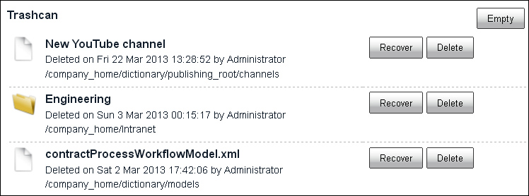 Managing deleted files